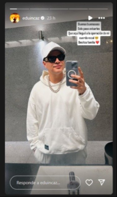 Eduin Caz habla de su situación de salud a través de sus historias de Instagram