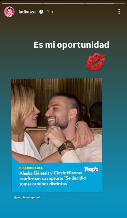 Historia subida al instagram de La Divaza