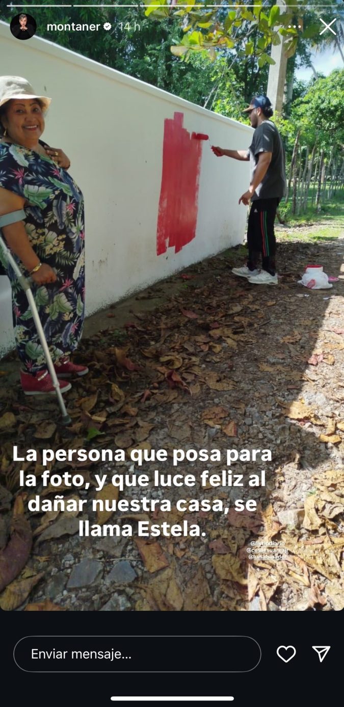 Historia de instagram compartida por el artista