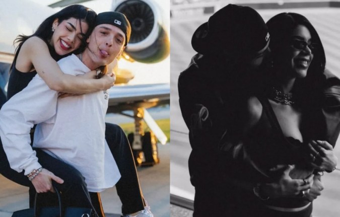 Foso de Kenia Os y Peso Pluma en sus historias de Instagram.