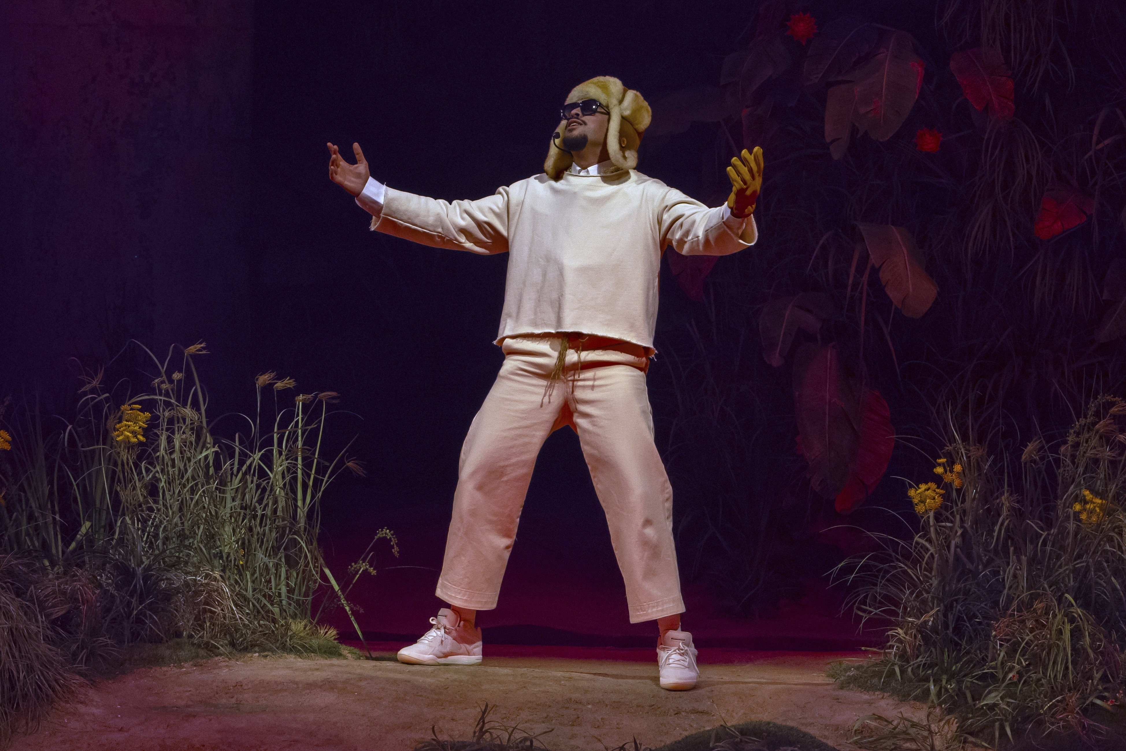 Bad Bunny performs during his first show of his 30-date concert residency at the Coliseo de Puerto Rico José Miguel Agrelot, in San Juan, Puerto Rico, Friday, July 11, 2025. (AP Photo/Alejandro Granadillo)